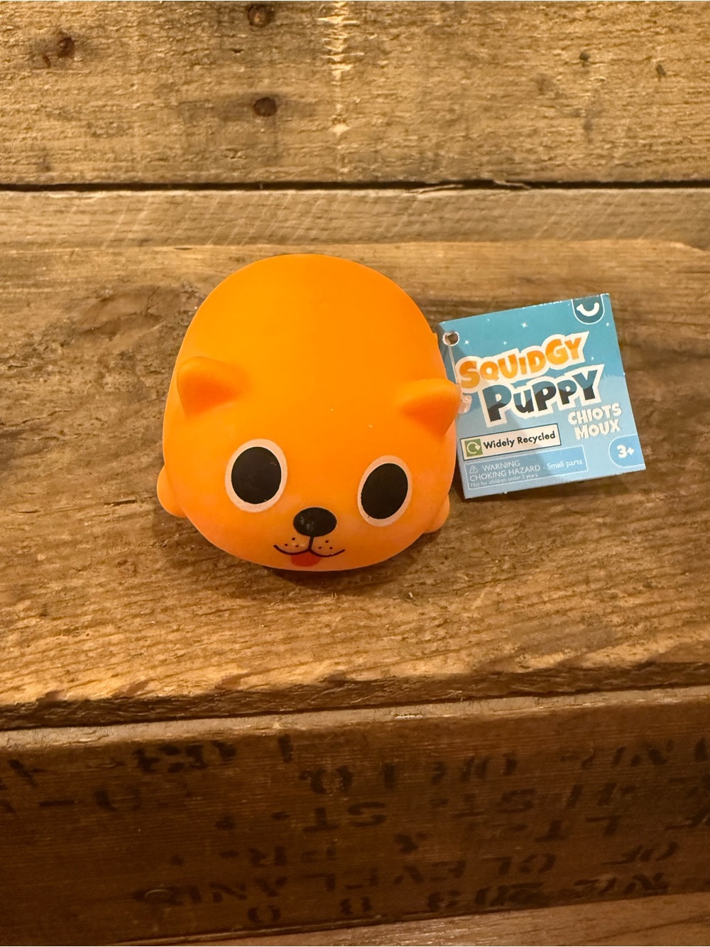Small Squidgy Puppy Orange Squeeze Toy - Cute Soft Puppy Toy